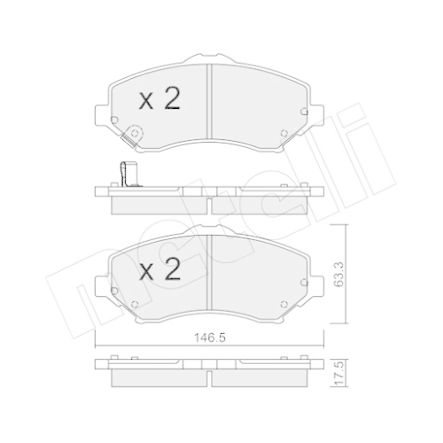 Bremsbelagsatz Scheibenbremse Metelli 22-0862-0 für Dodge Jeep Vorderachse