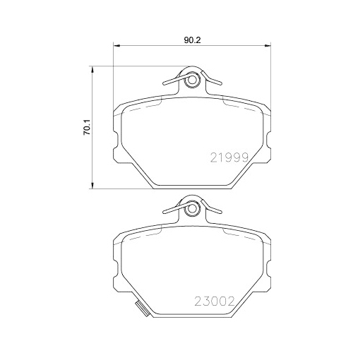 Kit De Plaquettes De Frein Frein À Disque Hella Pagid 8DB 355 008-721 pour Smart