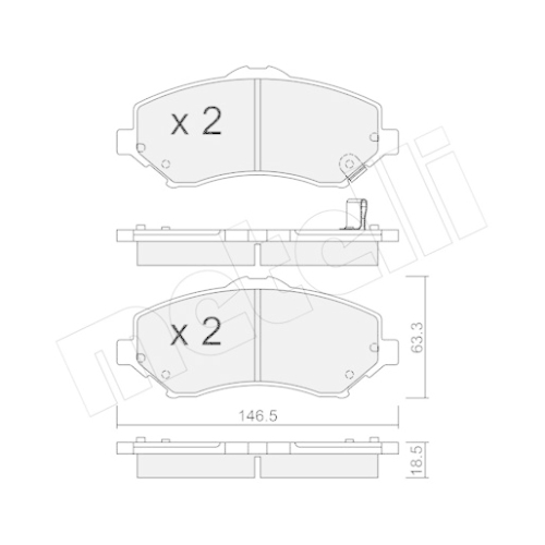 Bremsbelagsatz Scheibenbremse Metelli 22-0862-1 für Chrysler Dodge Fiat VW