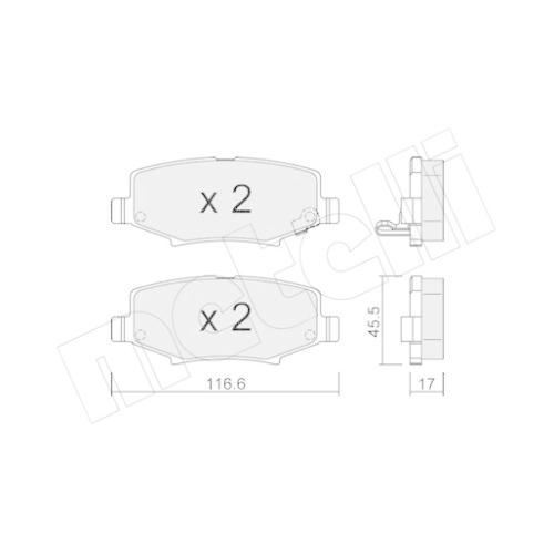 Bremsbelagsatz Scheibenbremse Metelli 22-0863-0 für Dodge Jeep Hinterachse