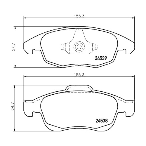 Bremsbelagsatz Scheibenbremse Hella Pagid 8DB 355 013-341 für Citroën Peugeot DS