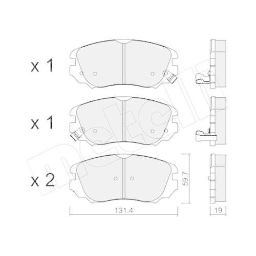 Bremsbelagsatz Scheibenbremse Metelli 22-0841-0 für Opel Saab Vauxhall Chevrolet