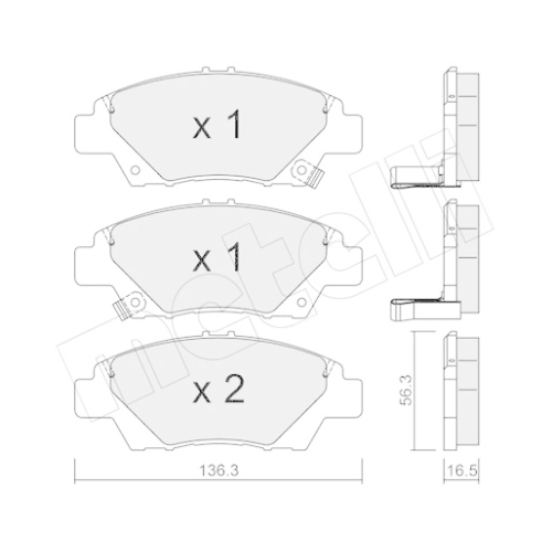Bremsbelagsatz Scheibenbremse Metelli 22-0865-0 für Honda Vorderachse