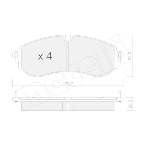 Bremsbelagsatz Scheibenbremse Metelli 22-1263-0 für Man VW Hinterachse