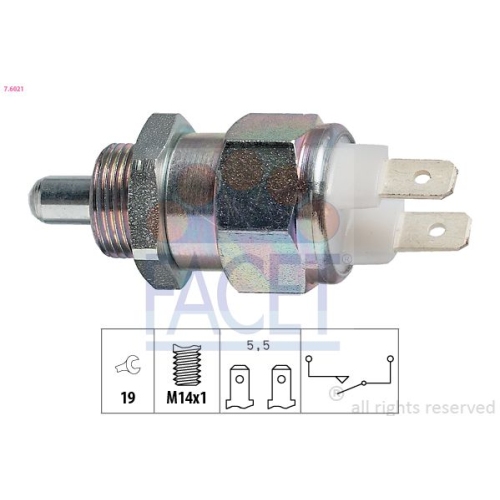 Schalter Rückfahrleuchte Facet 7.6021 Made In Italy - Oe Equivalent für Skoda