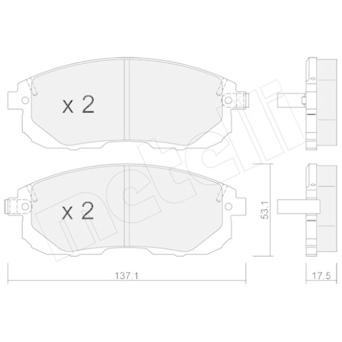 Bremsbelagsatz Scheibenbremse Metelli 22-0876-1 für Nissan Infiniti Vorderachse