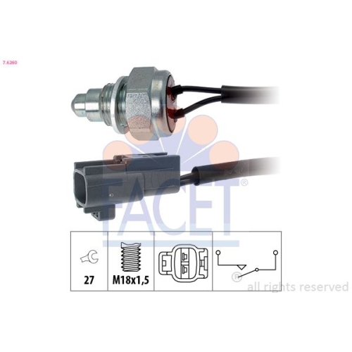 Schalter Rückfahrleuchte Facet 7.6260 Made In Italy - Oe Equivalent für Citroën