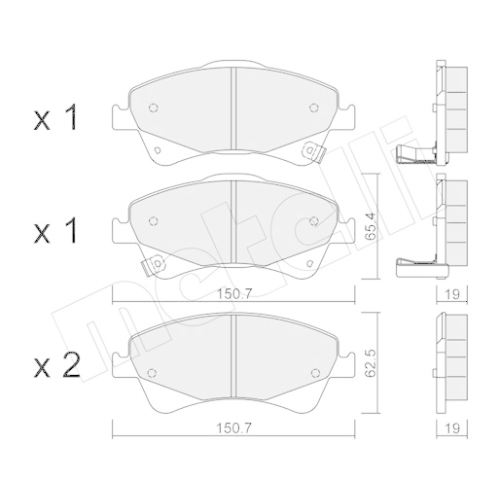 Bremsbelagsatz Scheibenbremse Metelli 22-0878-0 für Toyota Vorderachse