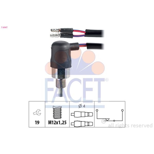 Schalter Rückfahrleuchte Facet 7.6047 Made In Italy - Oe Equivalent für Hyundai