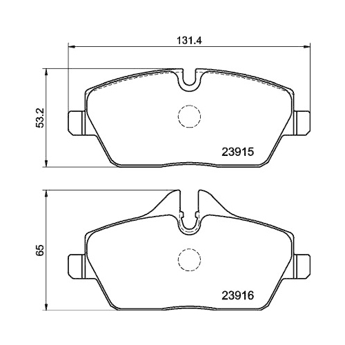 Bremsbelagsatz Scheibenbremse Hella Pagid 8DB 355 011-261 für Bmw Mini