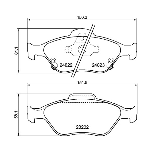 Bremsbelagsatz Scheibenbremse Hella Pagid 8DB 355 006-721 für Daihatsu Toyota