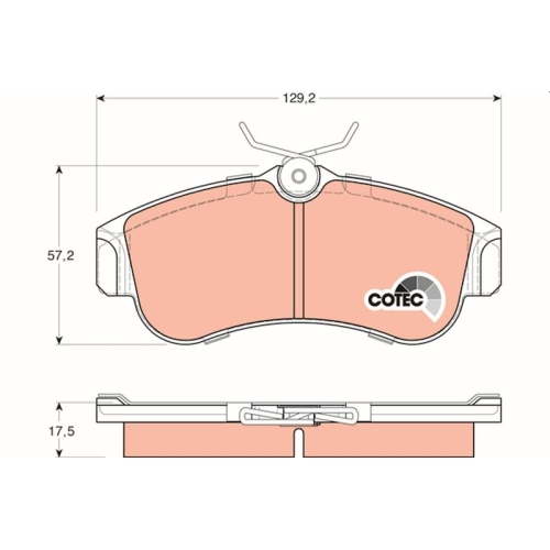 Bremsbelagsatz Scheibenbremse Trw GDB848 Cotec für Nissan Vorderachse