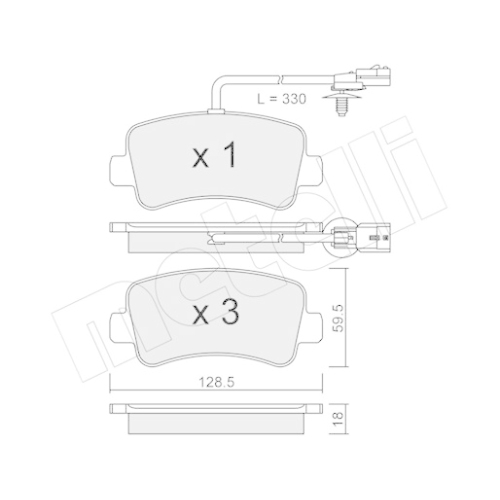 Bremsbelagsatz Scheibenbremse Metelli 22-0899-0 für Nissan Opel Renault