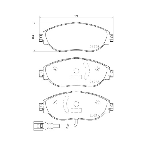 Bremsbelagsatz Scheibenbremse Brembo P85144 Prime Line für Audi Seat Skoda VW