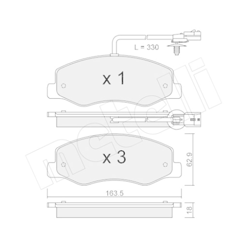 Bremsbelagsatz Scheibenbremse Metelli 22-0900-0 für Nissan Opel Vauxhall