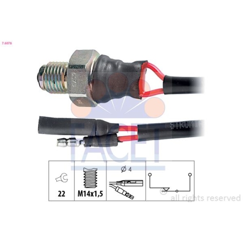 Schalter Rückfahrleuchte Facet 7.6078 Made In Italy - Oe Equivalent für Isuzu