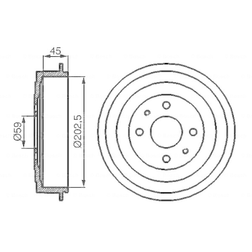 Bremstrommel Bosch 0986477109 für Alfa Romeo Fiat Lancia Hinterachse