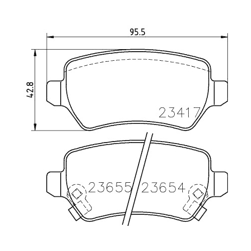 Bremsbelagsatz Scheibenbremse Hella Pagid 8DB 355 018-781 für Opel Vauxhall Kia