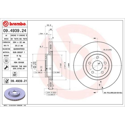 2X Brembo Bremsscheibe Prime Line für Alfa Romeo Fiat Opel Vauxhall