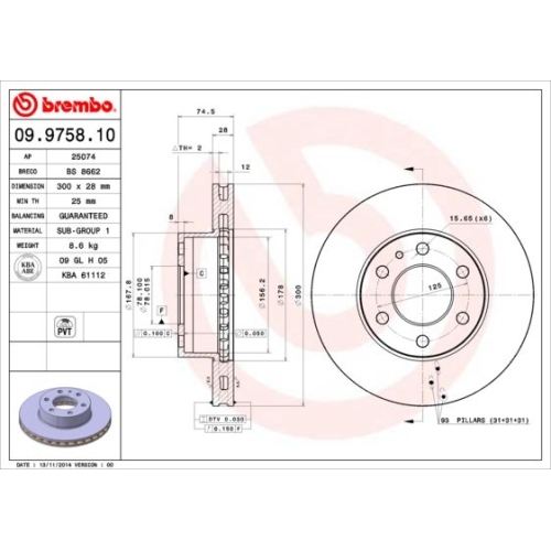 2X Brembo Bremsscheibe Vorderachse Prime Line für Iveco