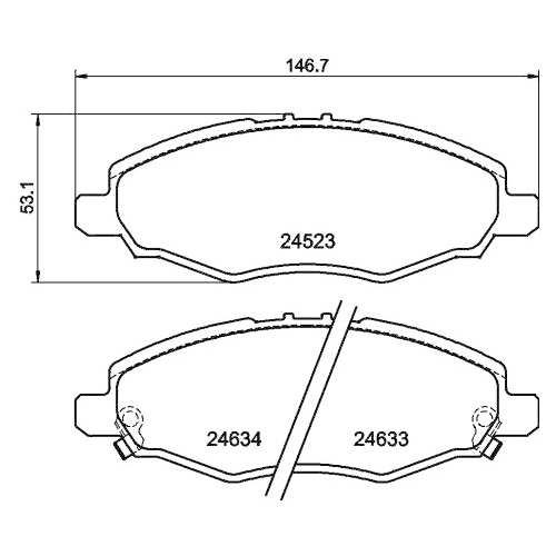 Bremsbelagsatz Scheibenbremse Hella Pagid 8DB 355 013-181 für Toyota Vorderachse