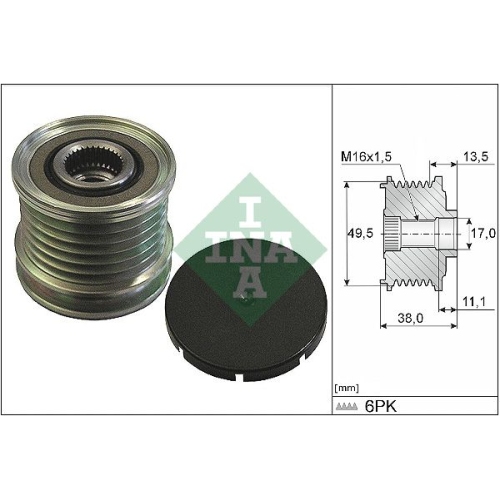 Generatorfreilauf Ina 535 0166 10 für Bmw Citroën Peugeot Steyr Mini