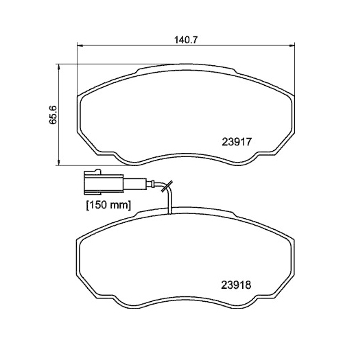 Bremsbelagsatz Scheibenbremse Hella Pagid 8DB 355 010-391 für Citroën Fiat