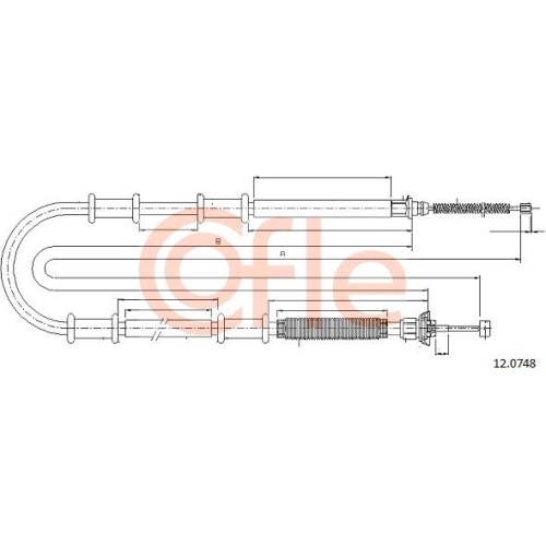 Seilzug Feststellbremse Cofle 12.0748 für Fiat Opel Hinten Links Rechts