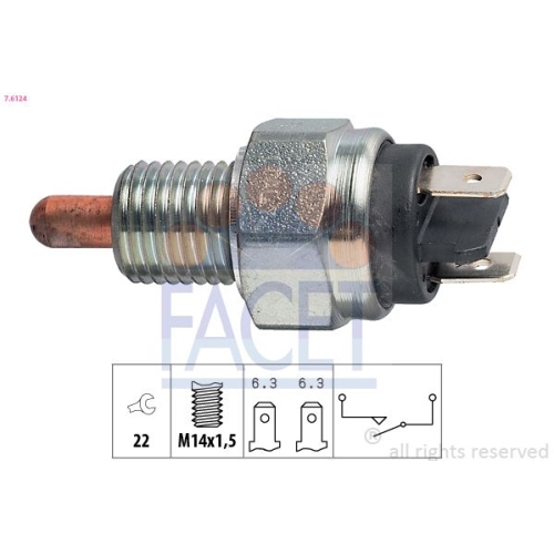 Schalter Rückfahrleuchte Facet 7.6124 Made In Italy - Oe Equivalent für Fiat