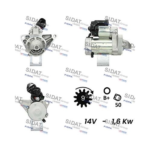 Starter Sidat S12DE0139A2 für Toyota