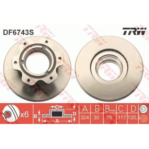 TRW 1X Bremsscheibe für Mercedes Benz