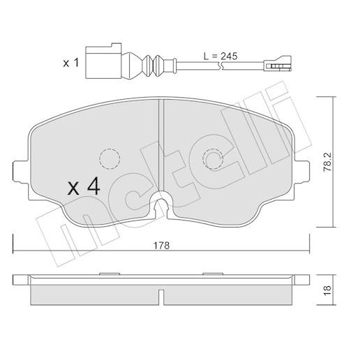 Bremsbelagsatz Scheibenbremse Metelli 22-1316-0 für Audi VW Vorderachse