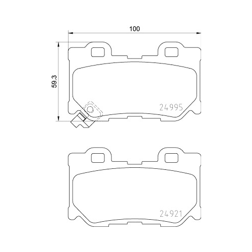 Bremsbelagsatz Scheibenbremse Hella Pagid 8DB 355 015-421 für Nissan Infiniti