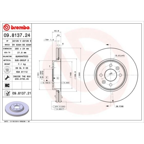 2X Brembo Bremsscheibe Vorderachse Prime Line für Renault Dacia