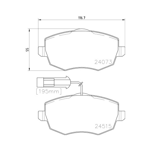 Bremsbelagsatz Scheibenbremse Hella Pagid 8DB 355 012-861 für Lancia Vorderachse