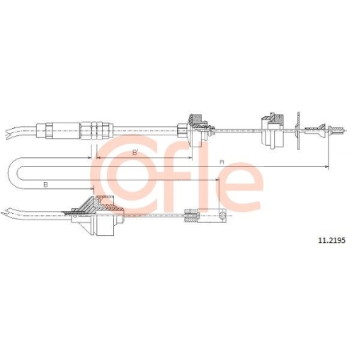 Seilzug Kupplungsbetätigung Cofle 11.2195 für Citroën Peugeot