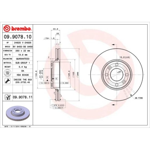 2X Brembo Bremsscheibe Prime Line für Lada Nissan Renault Dacia