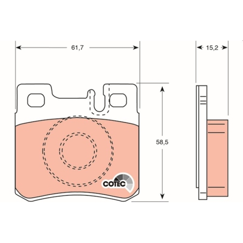 Bremsbelagsatz Scheibenbremse Trw GDB987 Cotec für Mercedes Benz Mercedes Benz