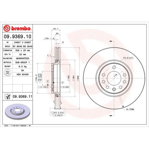 2X Brembo Bremsscheibe Prime Line für Opel Saab Vauxhall Baic