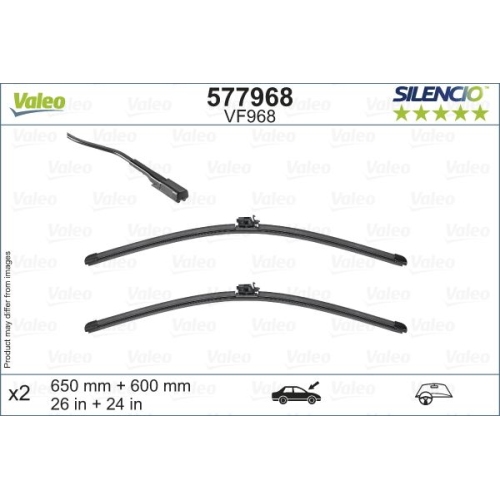 Wischblatt Valeo 577968 Silencio Flat Blade Set für Mercedes Benz Mercedes Benz