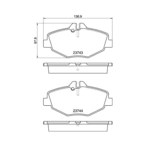 Bremsbelagsatz Scheibenbremse Hella Pagid 8DB 355 018-731 für Mercedes Benz