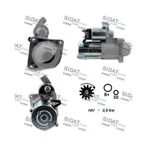 Starter Sidat S12DR0003A2 für Alfa Romeo Citroën Fiat Iveco Lancia Peugeot