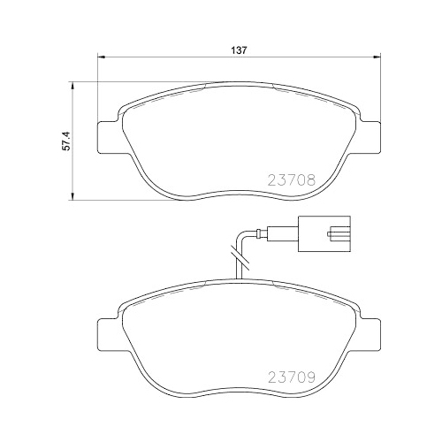 Bremsbelagsatz Scheibenbremse Hella Pagid 8DB 355 015-791 für Fiat Opel Abarth