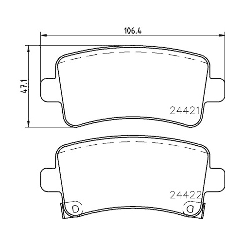 Bremsbelagsatz Scheibenbremse Hella Pagid 8DB 355 037-651 für Opel Saab Vauxhall