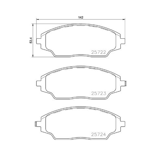 Bremsbelagsatz Scheibenbremse Brembo P10070 Prime Line für Chevrolet Vorderachse