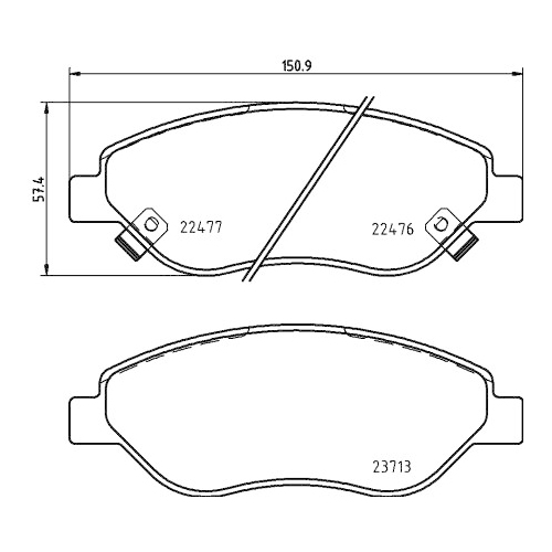 Bremsbelagsatz Scheibenbremse Brembo P23178 Prime Line für Fiat Vorderachse