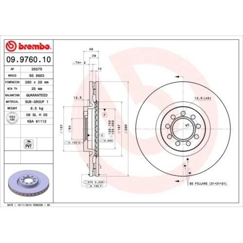 2X Brembo Bremsscheibe Prime Line für Iveco Nac Iveco (naveco)