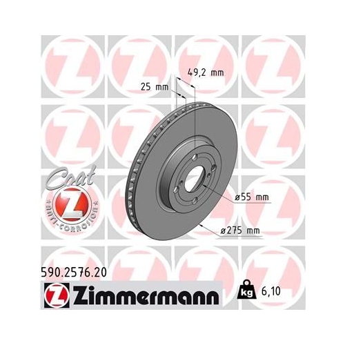 Zimmermann 2X Bremsscheibe Vorderachse Coat Z für Toyota