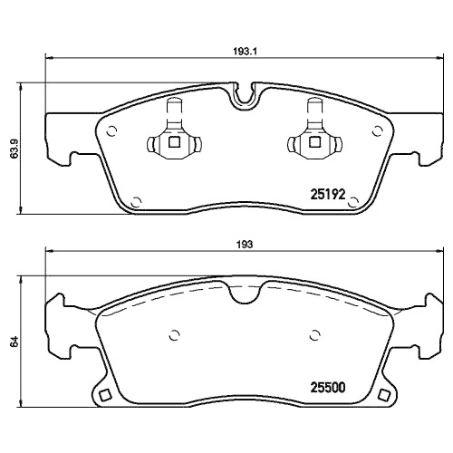 Bremsbelagsatz Scheibenbremse Hella Pagid 8DB 355 019-701 für Mercedes Benz