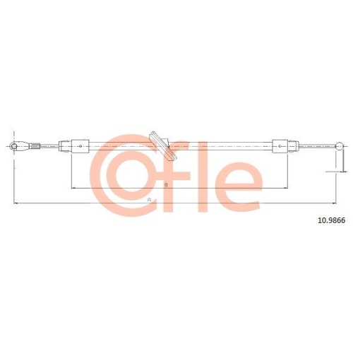 Seilzug Feststellbremse Cofle 10.9866 für Mercedes Benz Mercedes Benz VW Vag